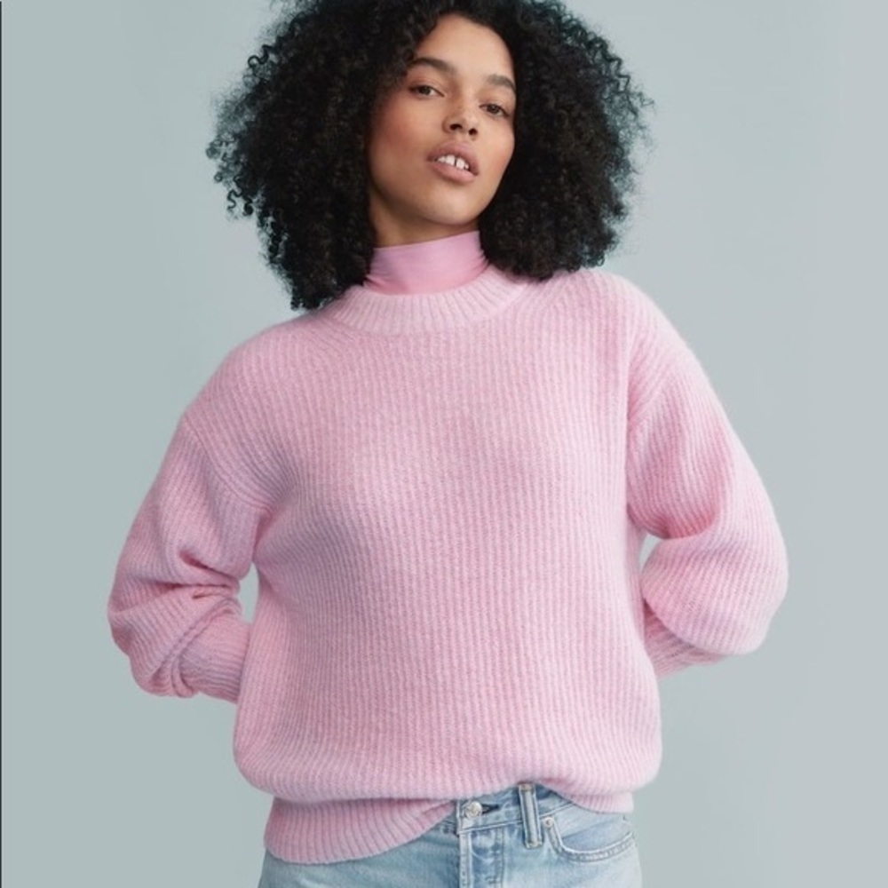 Everlane Oversized Alpaca Sweater in Size Small and Color Pink